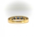 Estate Step Cut Sapphire and Diamond Stacking Band 18K
