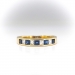 Estate Step Cut Sapphire and Diamond Stacking Band 18K