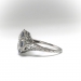Art Deco Diamond and French Cut Synthetic Sapphire Engagement Hexagonal Ring 18k