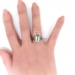 Art Deco Mixed Cut Rectangular Aquamarine Filigree Ring 18K