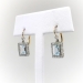 Vintage Aquamarine Diamond Earrings 2.17ct t.w. 1940's Emerald Cut Diamond Halo Drop Wedding Chandelier Earrings Platinum 18k Yellow Gold