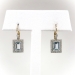 Vintage Aquamarine Diamond Earrings 2.17ct t.w. 1940's Emerald Cut Diamond Halo Drop Wedding Chandelier Earrings Platinum 18k Yellow Gold