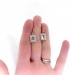 Vintage Aquamarine Diamond Earrings 2.17ct t.w. 1940's Emerald Cut Diamond Halo Drop Wedding Chandelier Earrings Platinum 18k Yellow Gold