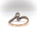 Antique Diamond Pearl Ring Art Nouveau 1900's .43ct t.w. Toi Et Moi Bypass Old European Cut Birthstone Wedding Ring 14k Rose Gold Silver