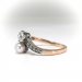 Antique Diamond Pearl Ring Art Nouveau 1900's .43ct t.w. Toi Et Moi Bypass Old European Cut Birthstone Wedding Ring 14k Rose Gold Silver