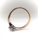 Antique Diamond Pearl Ring Art Nouveau 1900's .43ct t.w. Toi Et Moi Bypass Old European Cut Birthstone Wedding Ring 14k Rose Gold Silver