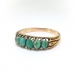 Antique Victorian Greenish Turquoise and Rose Cut Diamond Ring 1880's Stacking Band Birthstone Ring 18k Yellow Gold