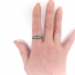 Antique Victorian Greenish Turquoise and Rose Cut Diamond Ring 1880's Stacking Band Birthstone Ring 18k Yellow Gold