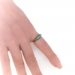 Antique Victorian Greenish Turquoise and Rose Cut Diamond Ring 1880's Stacking Band Birthstone Ring 18k Yellow Gold
