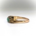 Antique Victorian Greenish Turquoise and Rose Cut Diamond Ring 1880's Stacking Band Birthstone Ring 18k Yellow Gold