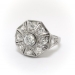 Art Deco Old European Cut 11 Diamond Platinum Octagon Ring