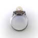 Antique French Pearl Ring with Diamond Halo Platinum