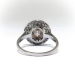 Antique French Pearl Ring with Diamond Halo Platinum