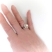 Antique French Pearl Ring with Diamond Halo Platinum