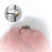 Antique French Pearl Ring with Diamond Halo Platinum