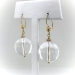 Estate Crystal Globe Wire Earrings With Diamonds 22K Yellow Gold