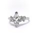 Art Deco Engagement Ring 1.10 ct.tw. Antique Marquise And Mixed Cut Diamond Ring Platinum