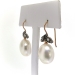 Edwardian Rose Cut Diamond and Baroque South Sea Cultured Pearl Drop Earrings 14K and Silver