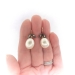 Edwardian Rose Cut Diamond and Baroque South Sea Cultured Pearl Drop Earrings 14K and Silver