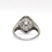 Vintage Diamond Cocktail Ring Art Deco 1930's Old Cut Diamond Filigree Ring 18k White Gold