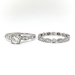 Art Deco Old European Cut Diamond Engagement and Wedding Ring Set Platinum Sz  5