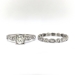 Art Deco Old European Cut Diamond Engagement and Wedding Ring Set Platinum Sz  5
