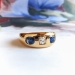 Antique Victorian Diamond and Sapphire Gypsy Set Band 18K