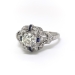 Art Deco Diamond and Sapphire Filigree Engagement Ring Platinum