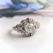 Art Deco Diamond and Sapphire Filigree Engagement Ring Platinum