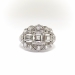 Art Deco Step Cut Diamond with Mixed Diamond Accents Anniversary or Engagement Ring Platinum