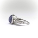 Vintage Blue Star Sapphire Old Mine Cut Diamond Platinum Ring