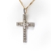 Huge Antique Old Cut Diamond Statement Cross Pendant