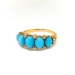 Antique Victorian Five Stone Turquoise Band With Diamonds 20k