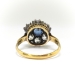 Antique Victorian Blue Sapphire and Diamond Flower Halo Ring 18K Silver