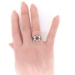Antique Victorian Blue Sapphire and Diamond Flower Halo Ring 18K Silver