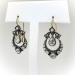 Estate Rose Cut Diamond Chandelier Earrings Silver Over 18k Yellow Gold