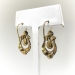 Estate Rose Cut Diamond Chandelier Earrings Silver Over 18k Yellow Gold