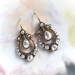Estate Rose Cut Diamond Chandelier Earrings Silver Over 18k Yellow Gold