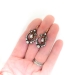 Estate Rose Cut Diamond Chandelier Earrings Silver Over 18k Yellow Gold