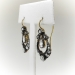Estate Rose Cut Diamond Chandelier Earrings Silver Over 18k Yellow Gold