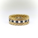 Vintage Retro 2.52ctw. Carre Cut Diamond Sapphire Eternity Band 18K Size 6