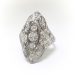 Art Deco 1.09ct.tw. Diamond Filigree Navette Ring Platinum