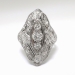 Art Deco 1.09ct.tw. Diamond Filigree Navette Ring Platinum