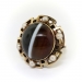 Antique Victorian Banded Agate Seed Pearl Ring 18K 10K
