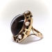 Antique Victorian Banded Agate Seed Pearl Ring 18K 10K