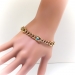 Vintage Turquoise Diamond Link Bracelet 15ct Yellow Gold Fits 7 Inch Wrist