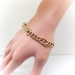 Vintage Turquoise Diamond Link Bracelet 15ct Yellow Gold Fits 7 Inch Wrist
