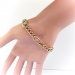 Vintage Turquoise Diamond Link Bracelet 15ct Yellow Gold Fits 7 Inch Wrist