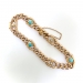 Vintage Turquoise Diamond Link Bracelet 15ct Yellow Gold Fits 7 Inch Wrist