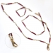 Antique Red and White Enamel Cylinder Link Necklace with Seed Pearls 24 Inches 18K With 10K Clasps